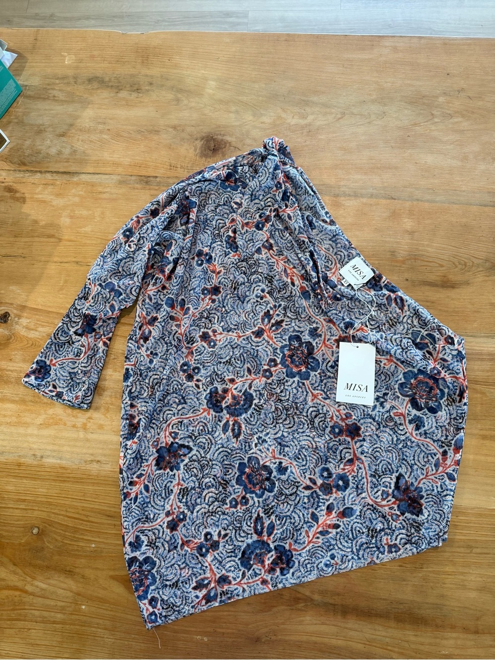 MISA Los Angeles Floral Mesh One Shoulder Top XS NWT